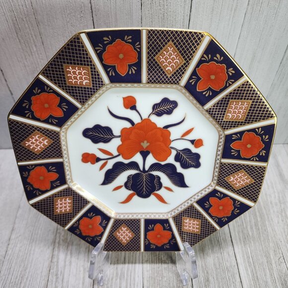 Vtg Fitz and Floyd Empress Salad Plate 8'' Imari Octagon Shaped 1978 Decorative - Picture 3 of 7
